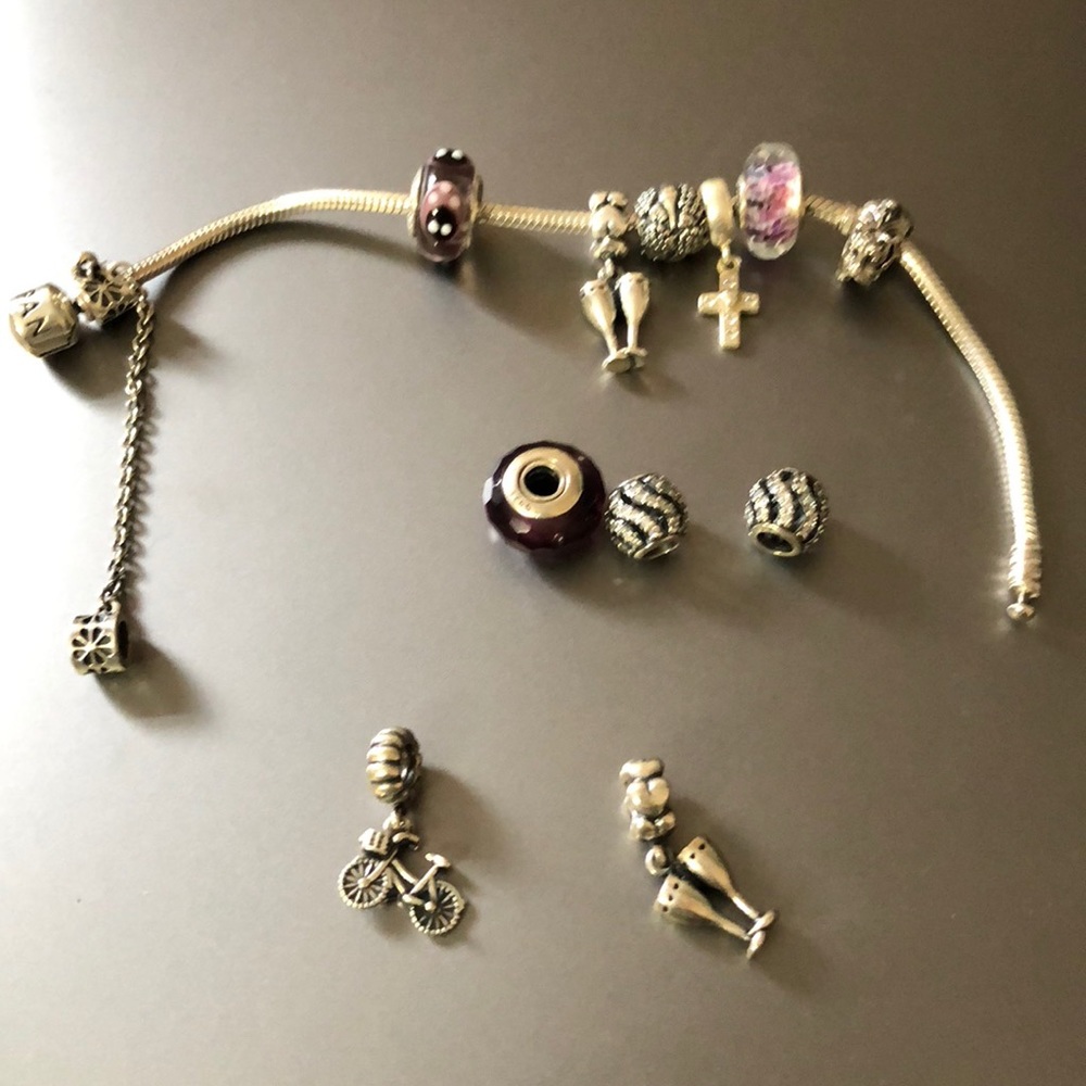 Pandora bracelet with charms